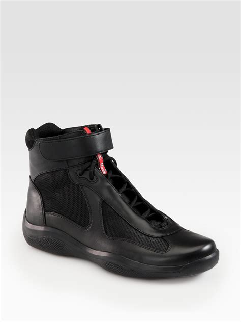 prada black shoes|high top black Prada shoes.